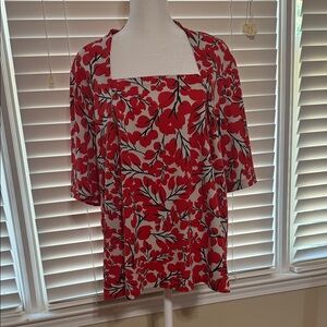 Red Floral Women's Top